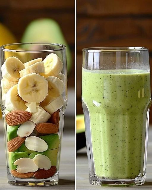 AVOCADO BANANA ALMOND SMOOTHIE